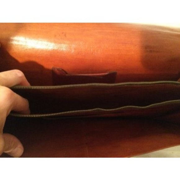 Vintage Bohemian Floral Etched Large Leather Clutch Bag - Picture 10 of 11